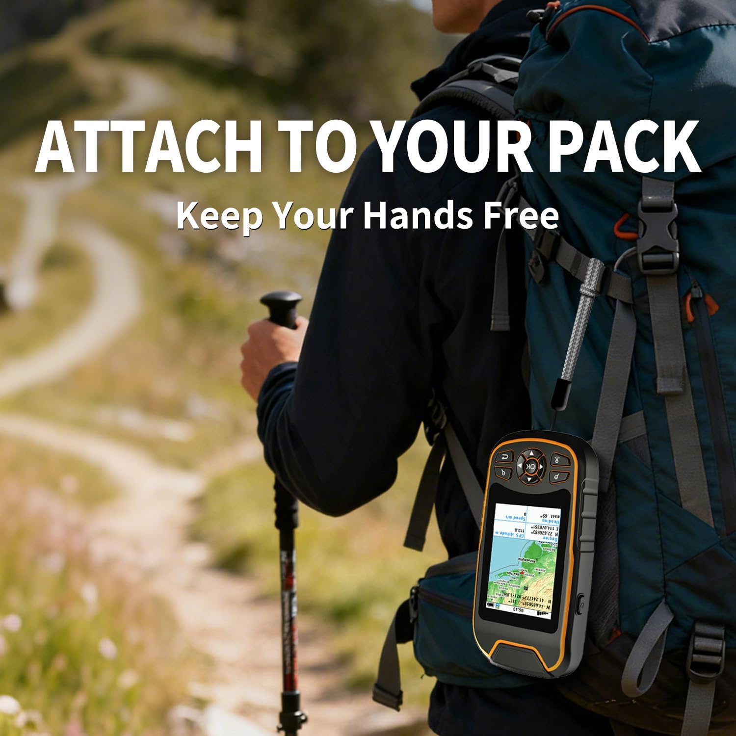 Handheld GPS for Hiking, Rugged and Waterproof Handheld GPS Navigator, 3.2" Sunlight Readable Screen, Compact Satellite Handheld GPS with USA Topo Map, Multi-GNSS Support, Extra Battery Life - Image 7