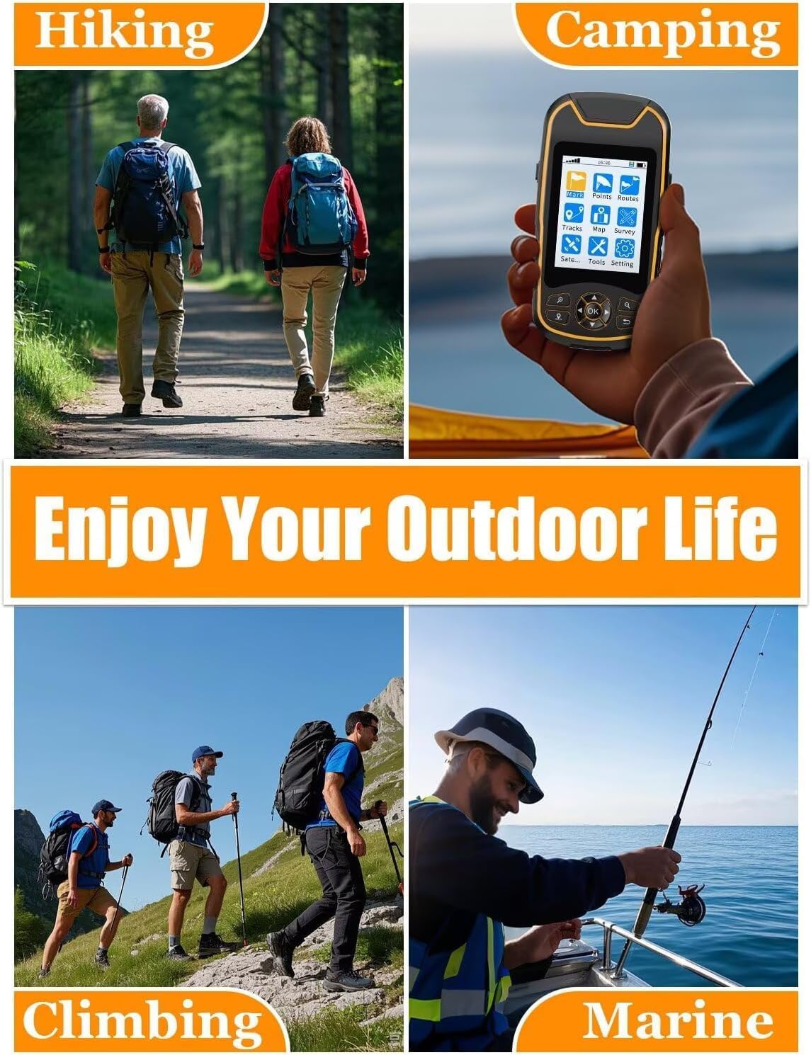 Handheld GPS for Hiking, Rugged and Waterproof Handheld GPS Navigator, 3.2" Sunlight Readable Screen, Compact Satellite Handheld GPS with USA Topo Map, Multi-GNSS Support, Extra Battery Life - Image 9